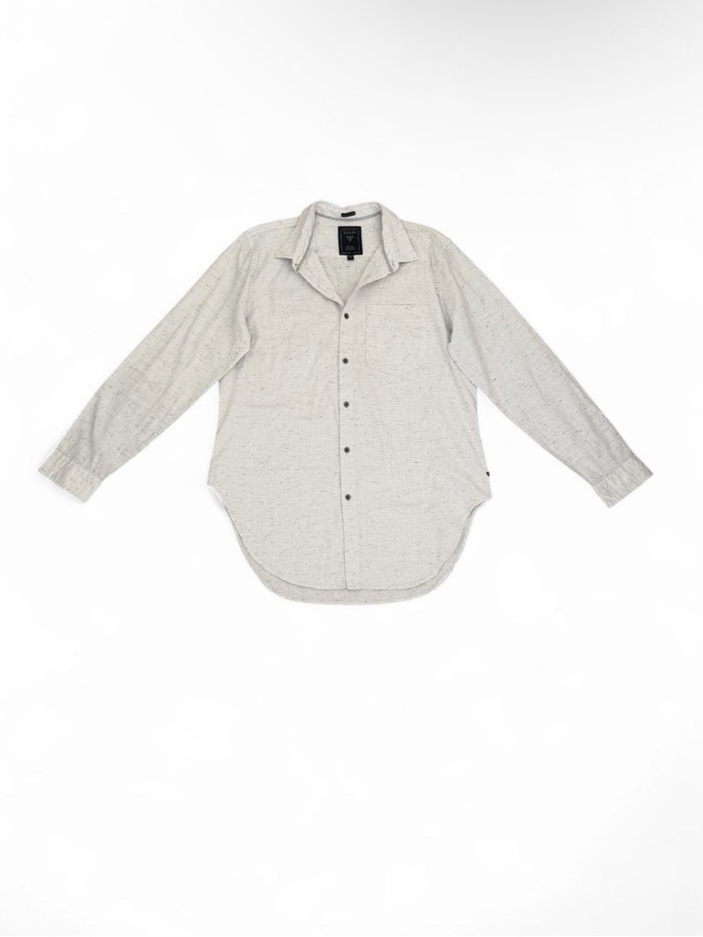 Guess Light Gray Speckled Long-Sleeve Button-Down Shirt